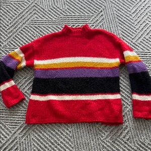 Sanctuary Red and Purple Cowl Neck Sweater